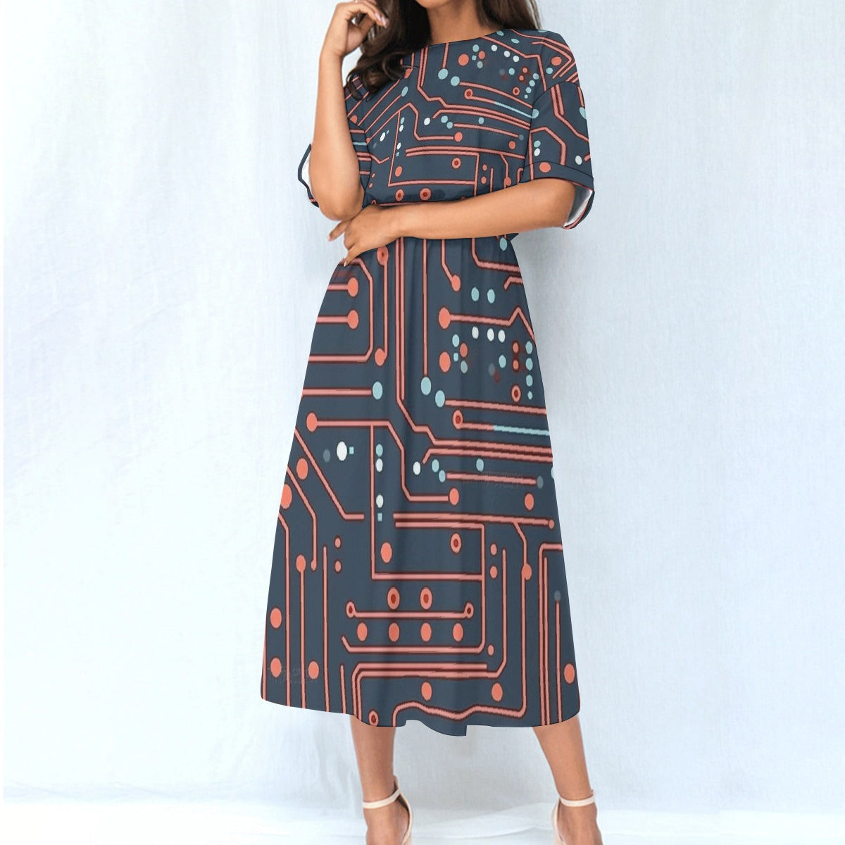 All-Over Print Women's Elastic Waist Dress