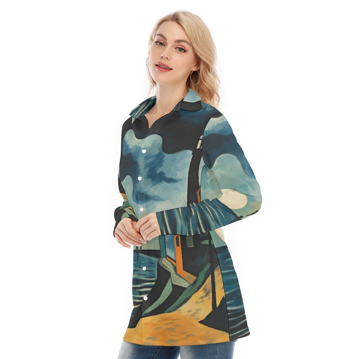 All-Over Print Women's Long Shirt