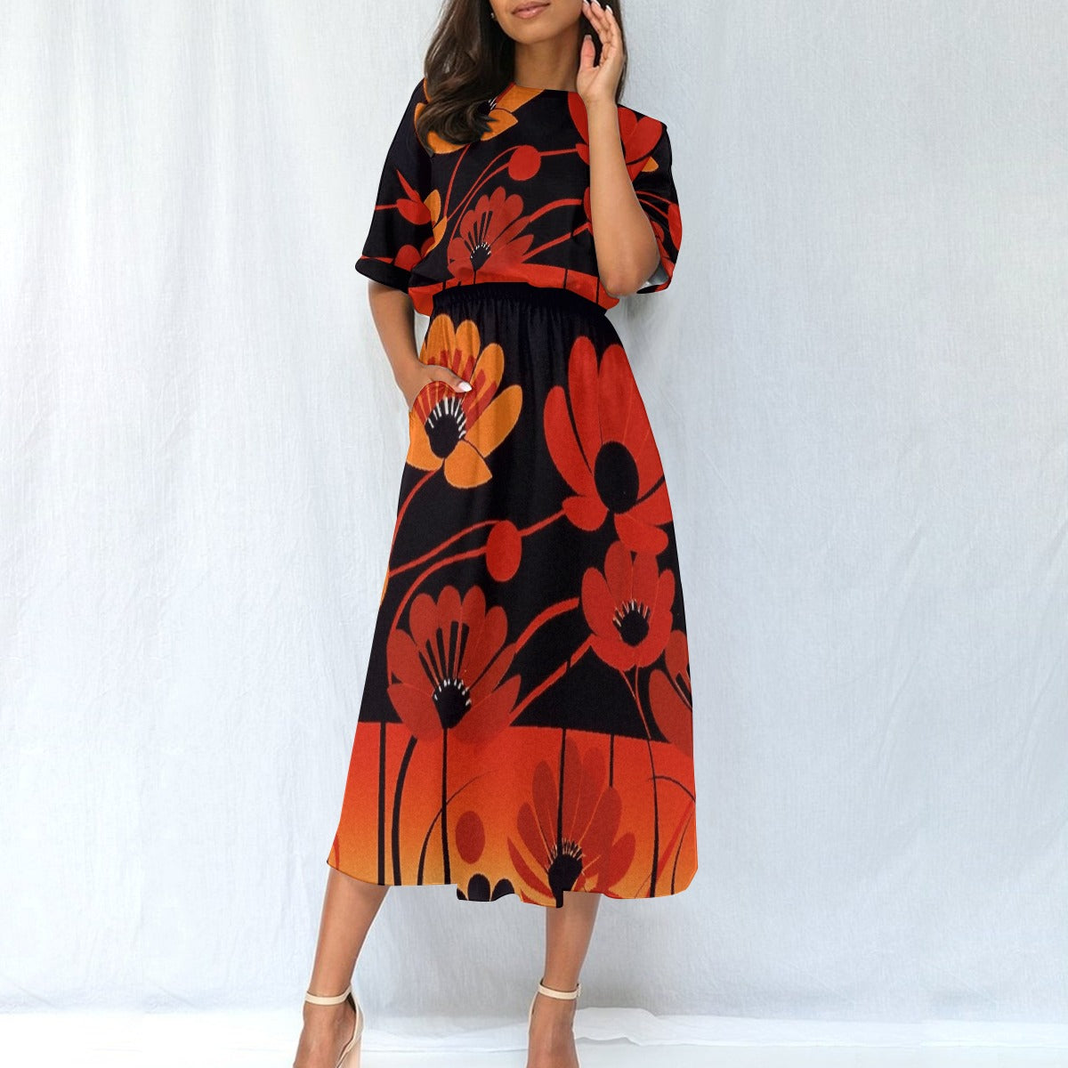 All-Over Print Women's Elastic Waist Dress