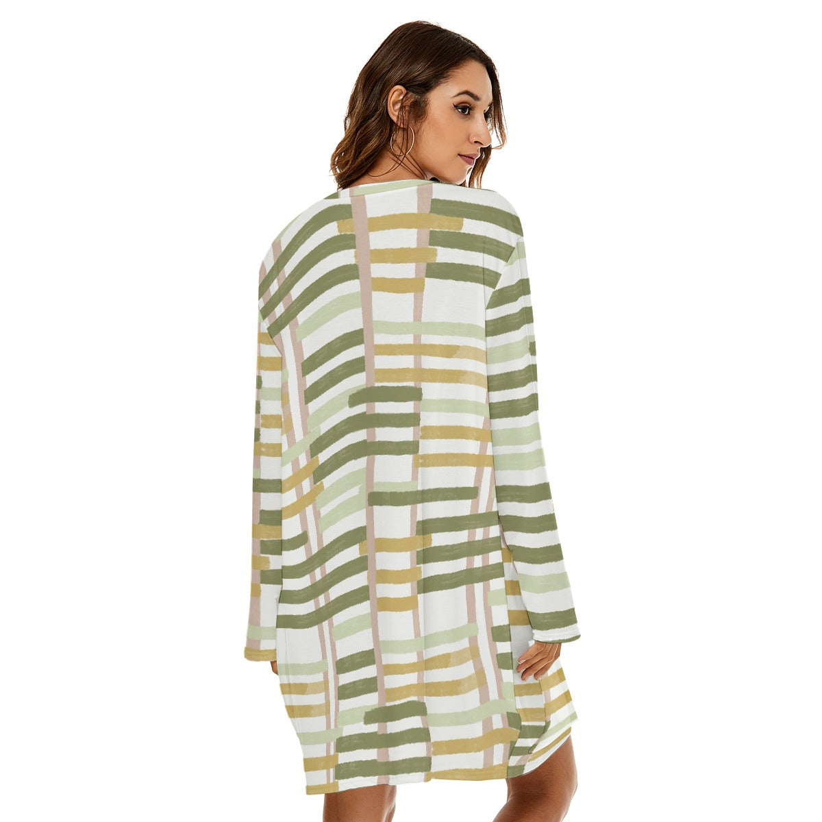 All-Over Print  Women's Loose Crew Neck Dress