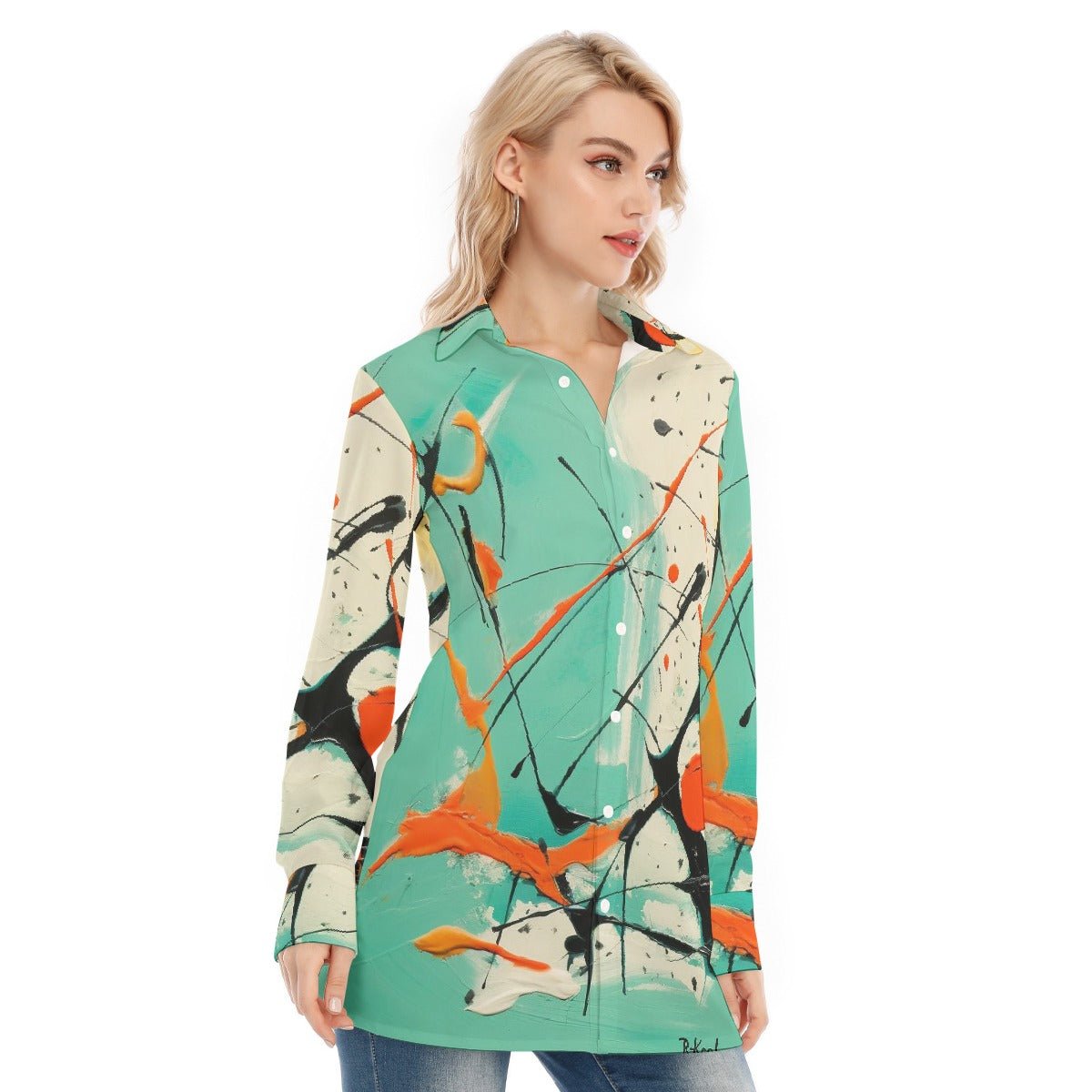 All-Over Print Women's Long Shirt