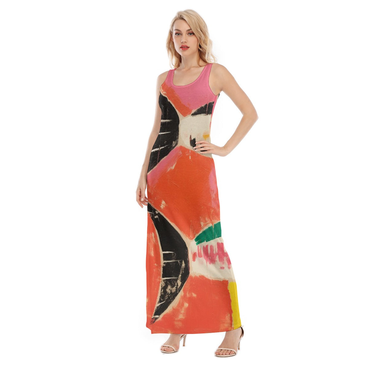 All-Over Print Women's Vest Dress | Length To Ankle