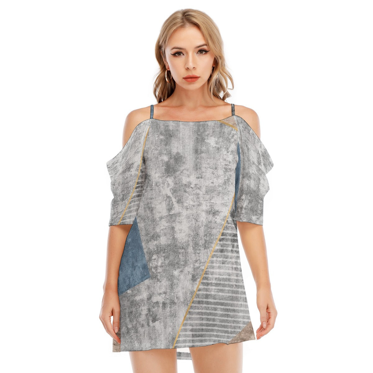 All-Over Print Women's Off-shoulder Cami Dress