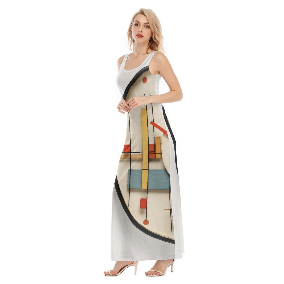 All-Over Print Women's Vest Dress | Length To Ankle