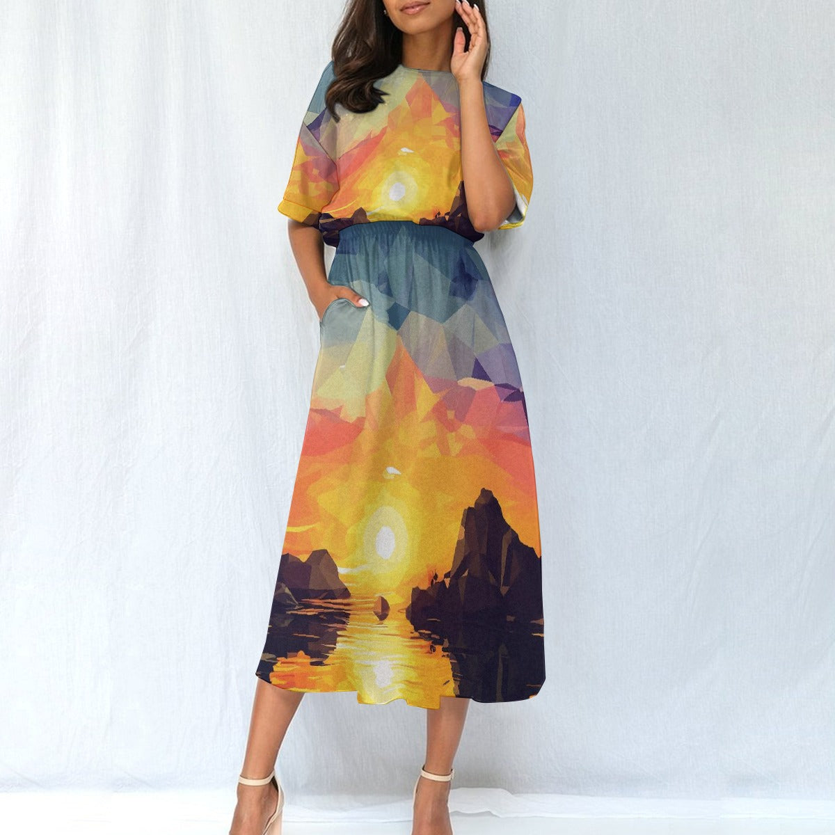 All-Over Print Women's Elastic Waist Dress