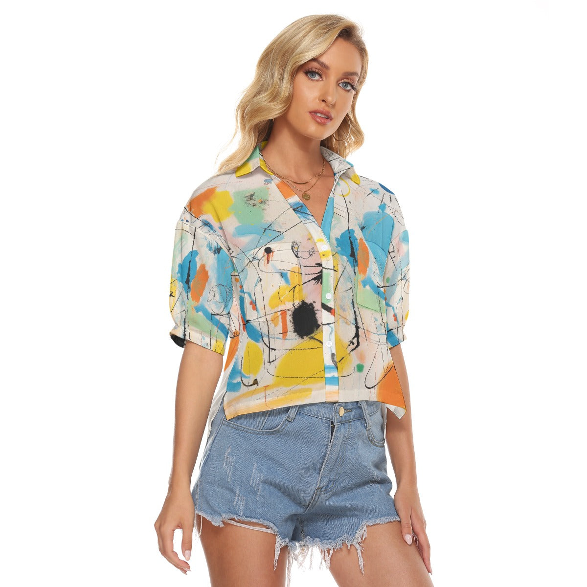 All-Over Print Women's V-neck Shirts