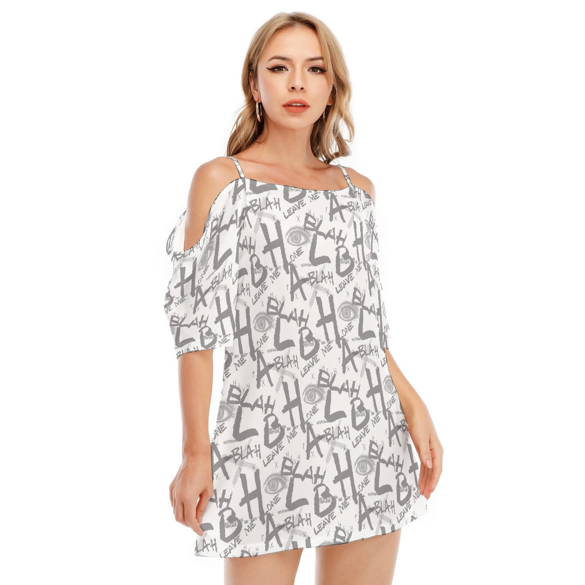 All-Over Print Women's Off-shoulder Cami Dress