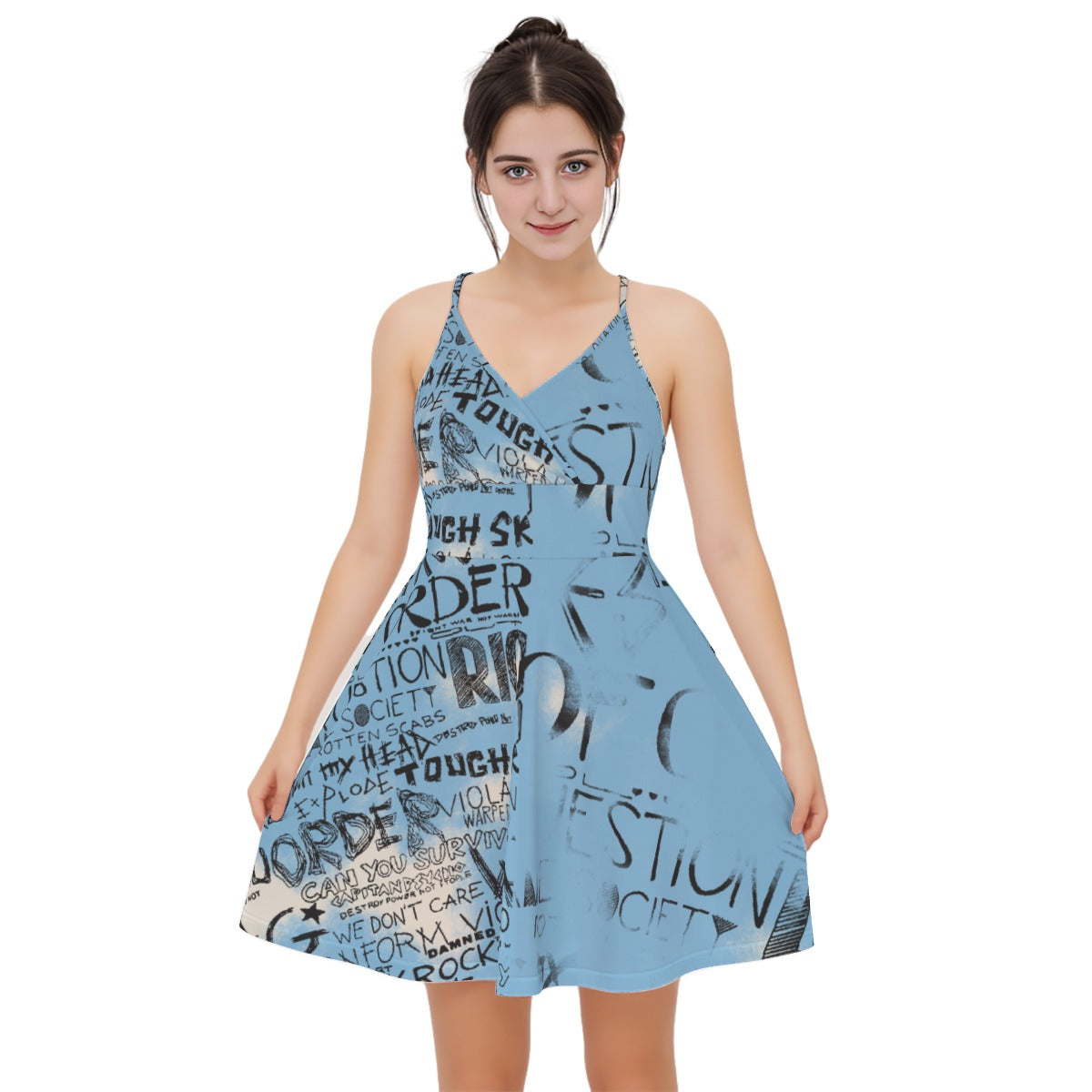 All-Over Print Women‘s Cross Cami Dress