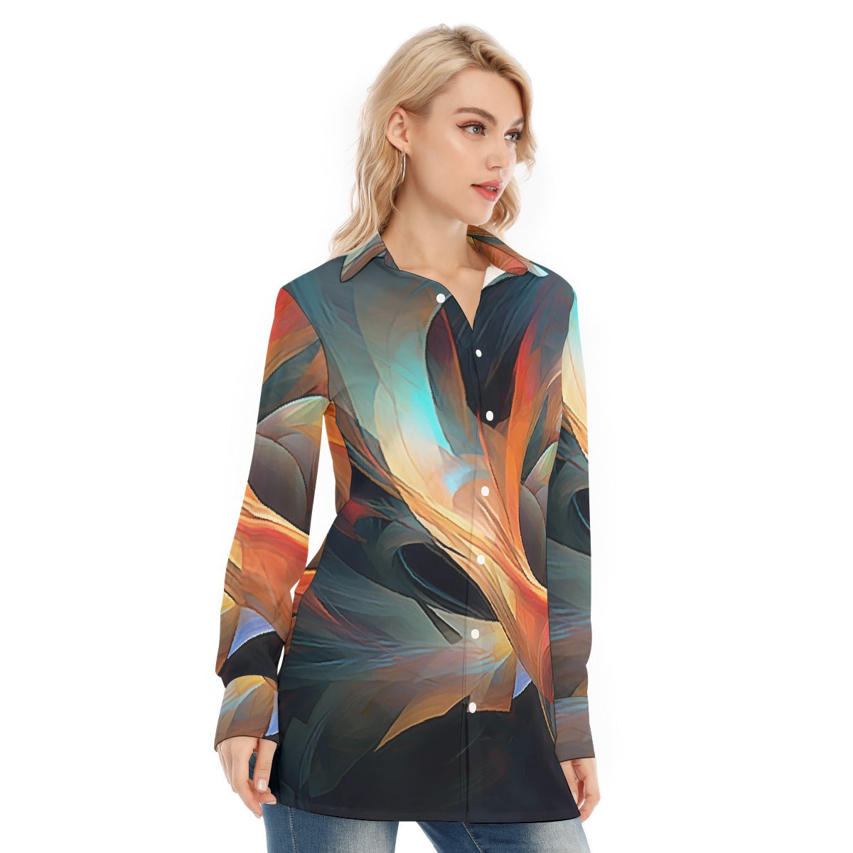 All-Over Print Women's Long Shirt