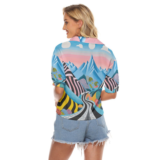 All-Over Print Women's V-neck Shirts