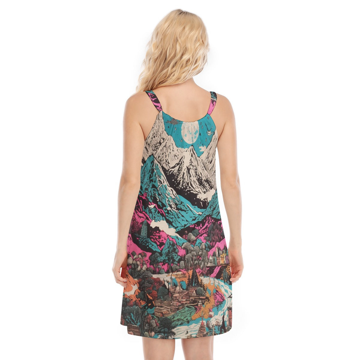 All-Over Print Women's O-neck Cami Dress