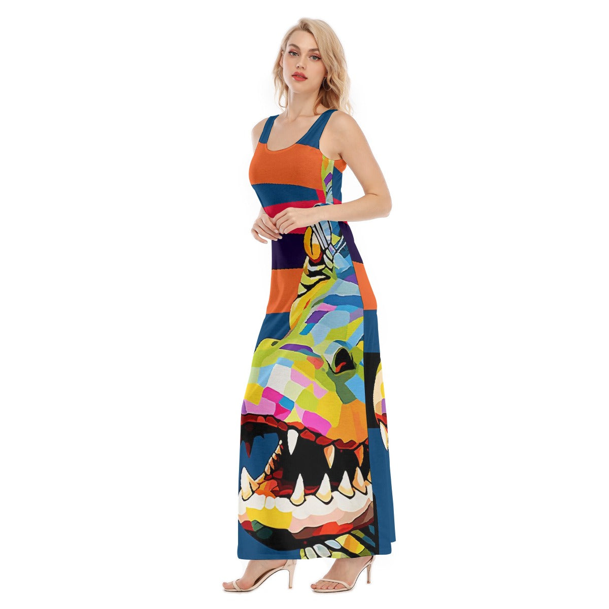 All-Over Print Women's Vest Dress | Length To Ankle