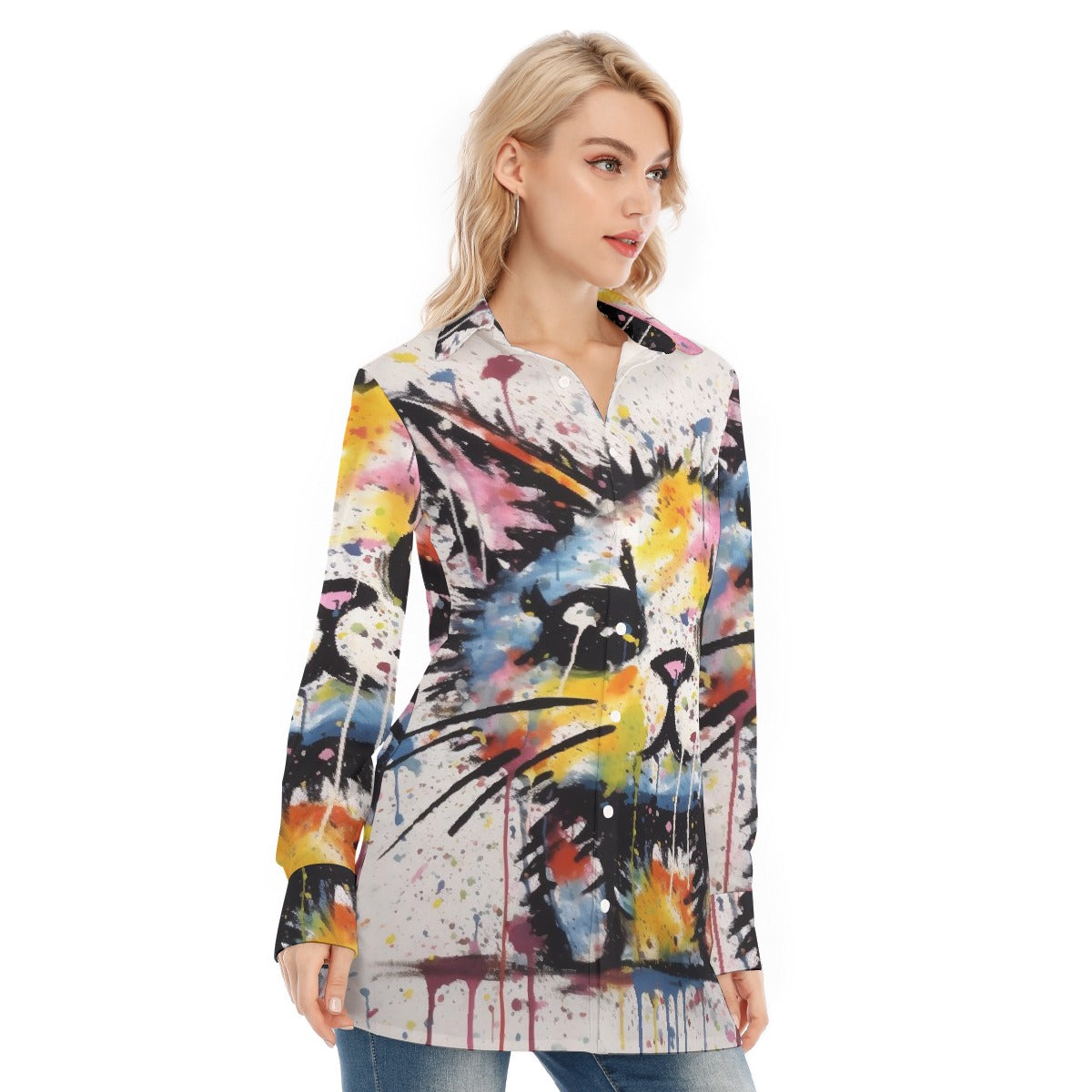 All-Over Print Women's Long Shirt