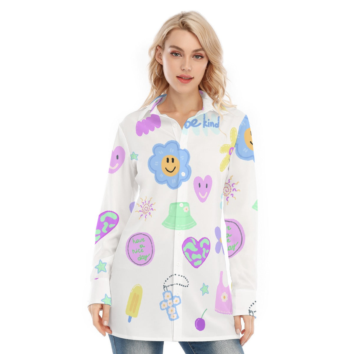 All-Over Print Women's Long Shirt