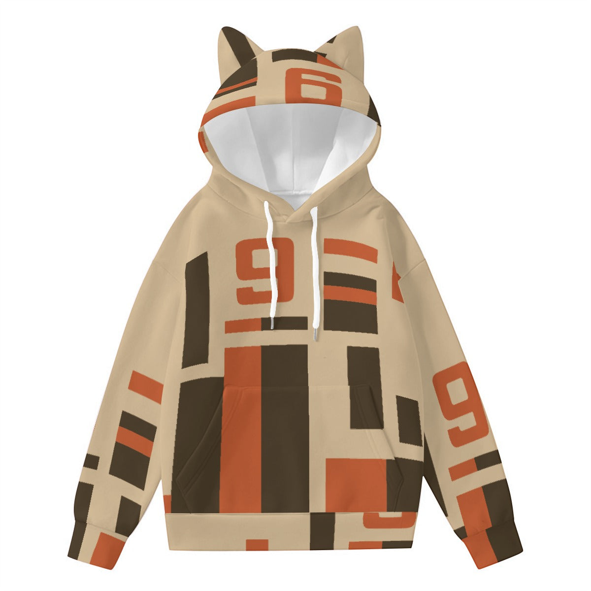 All-Over Print Women’s Hoodie With Decorative Ears