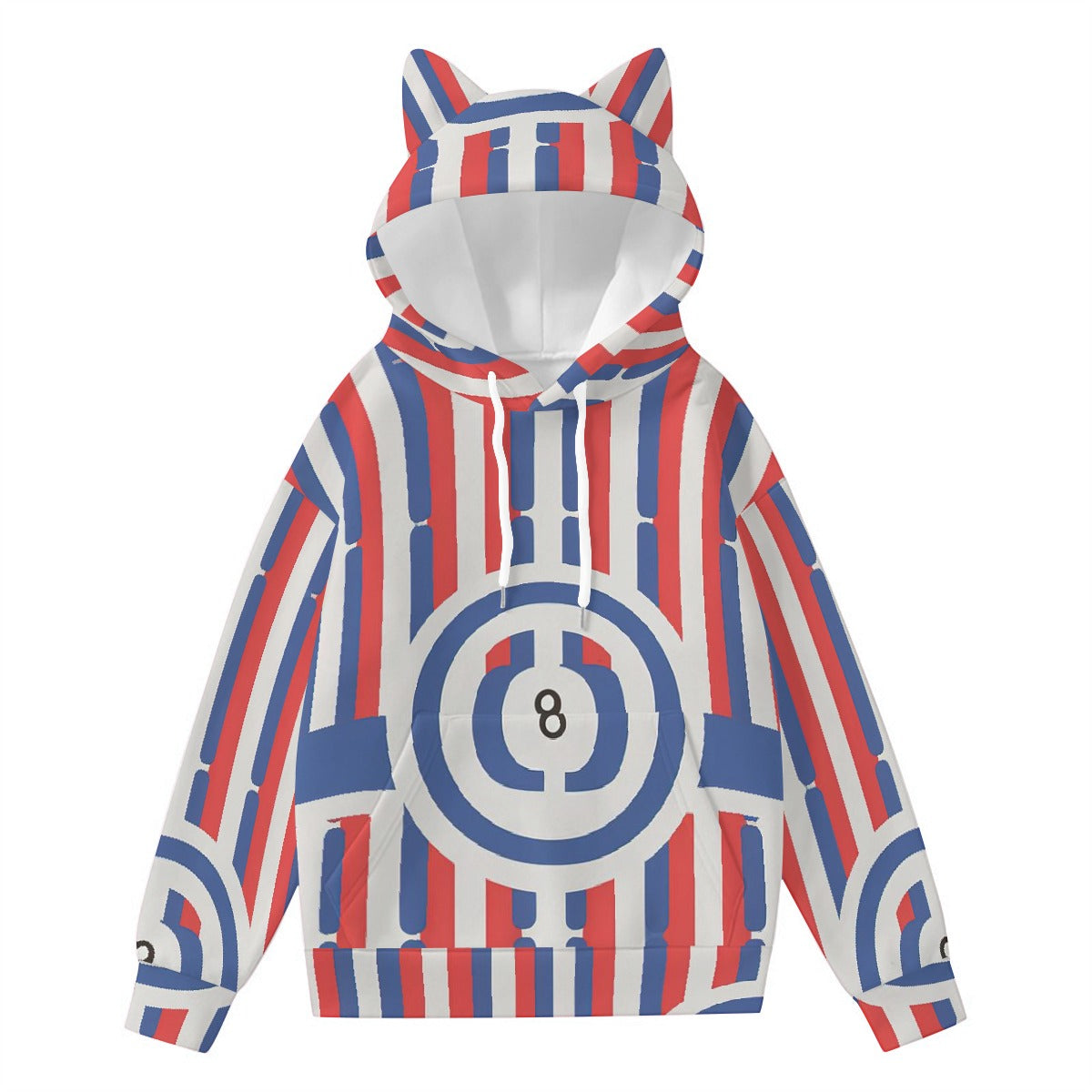 All-Over Print Women’s Hoodie With Decorative Ears