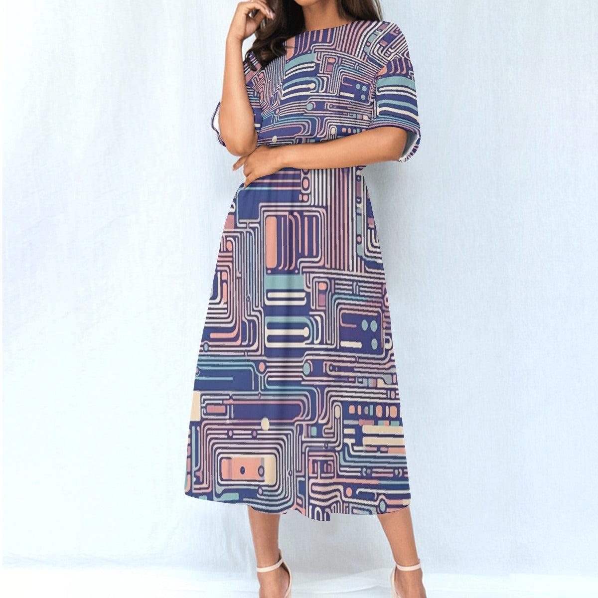 All-Over Print Women's Elastic Waist Dress