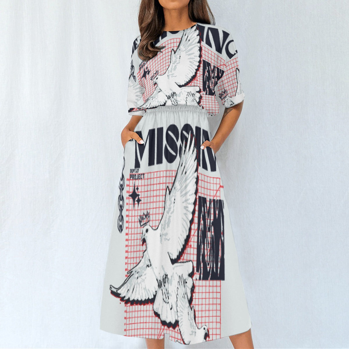 All-Over Print Women's Elastic Waist Dress