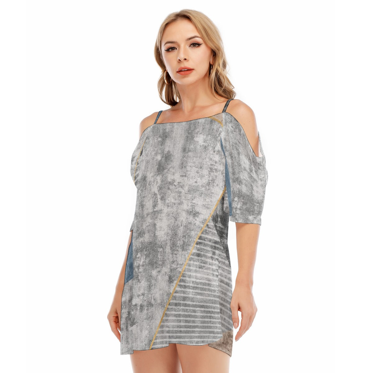 All-Over Print Women's Off-shoulder Cami Dress