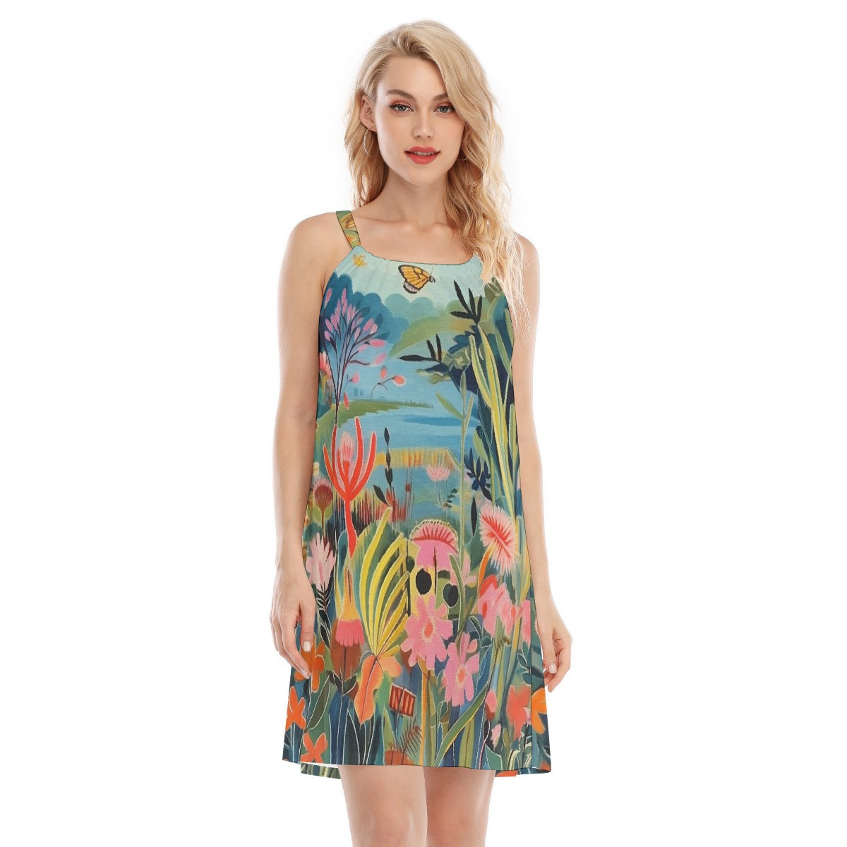 All-Over Print Women's O-neck Cami Dress