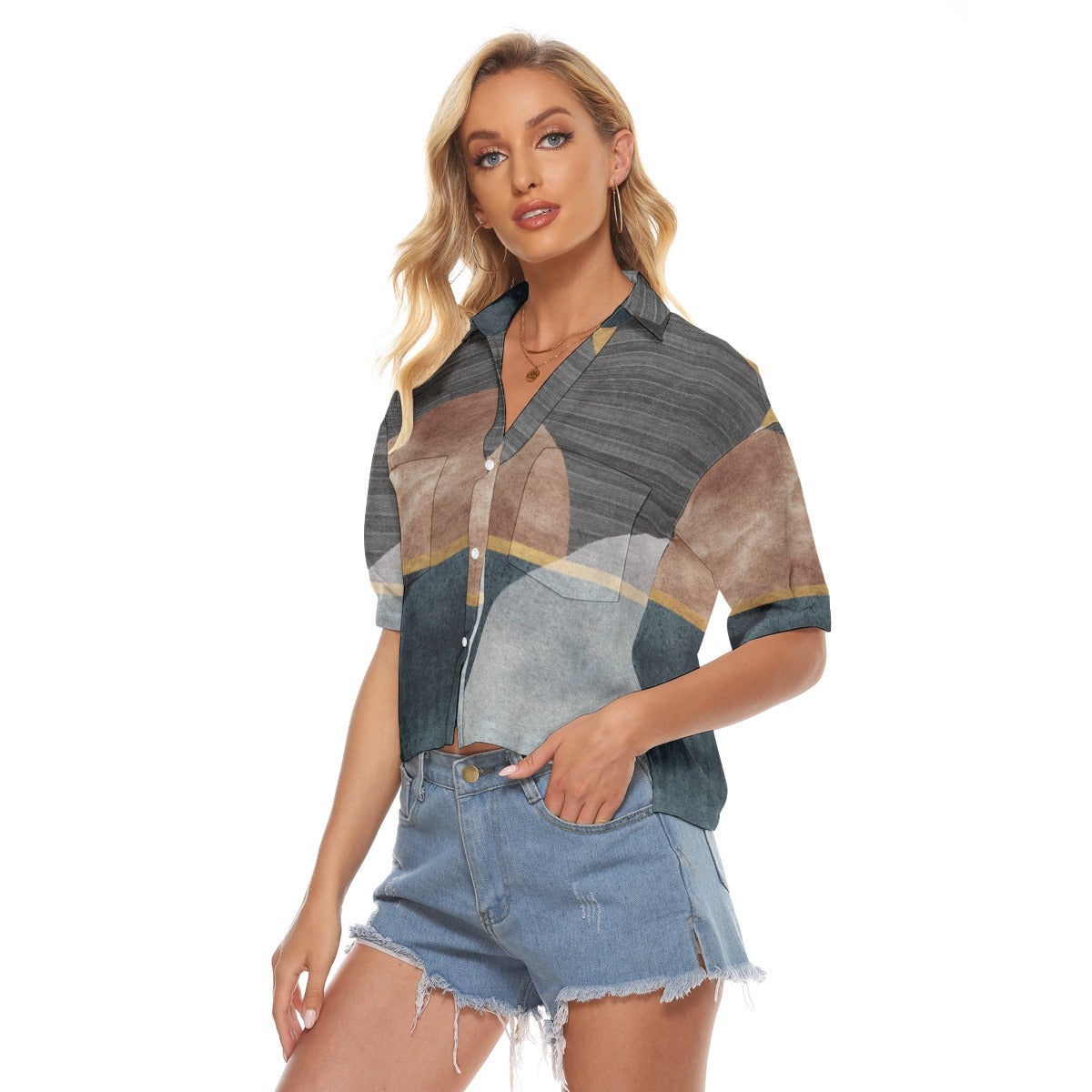 All-Over Print Women's V-neck Shirts