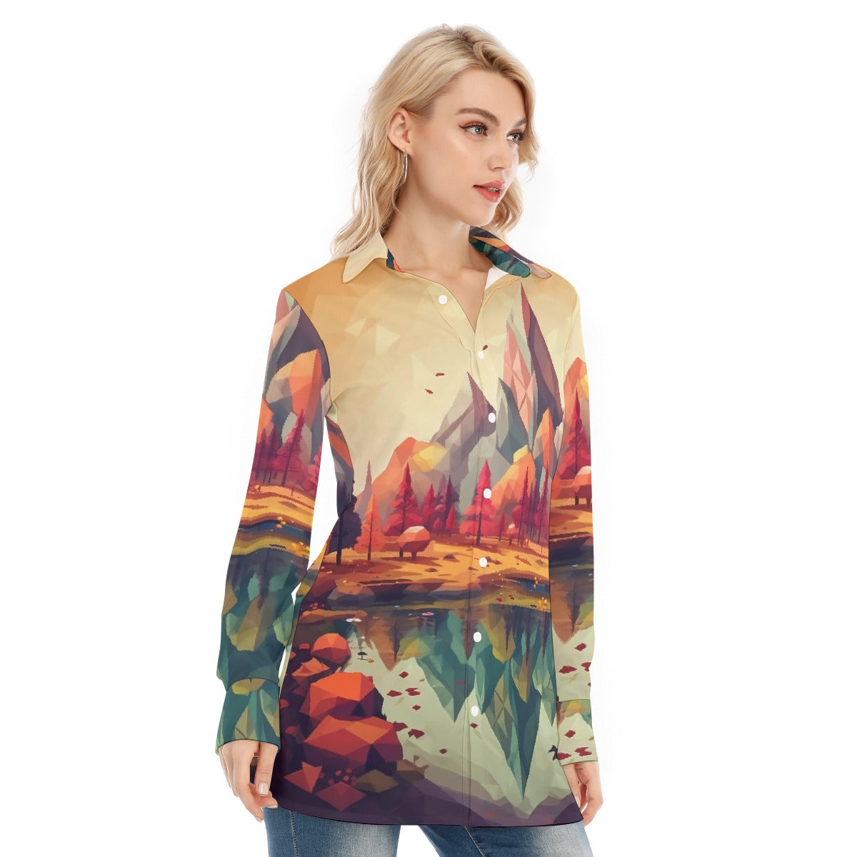 All-Over Print Women's Long Shirt