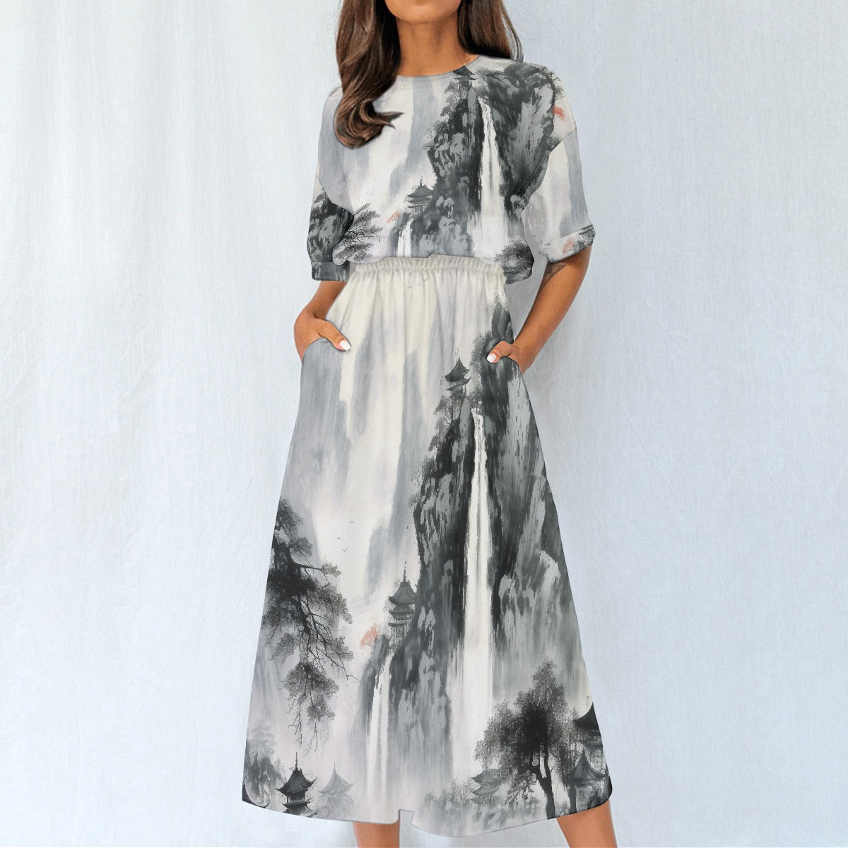 All-Over Print Women's Elastic Waist Dress