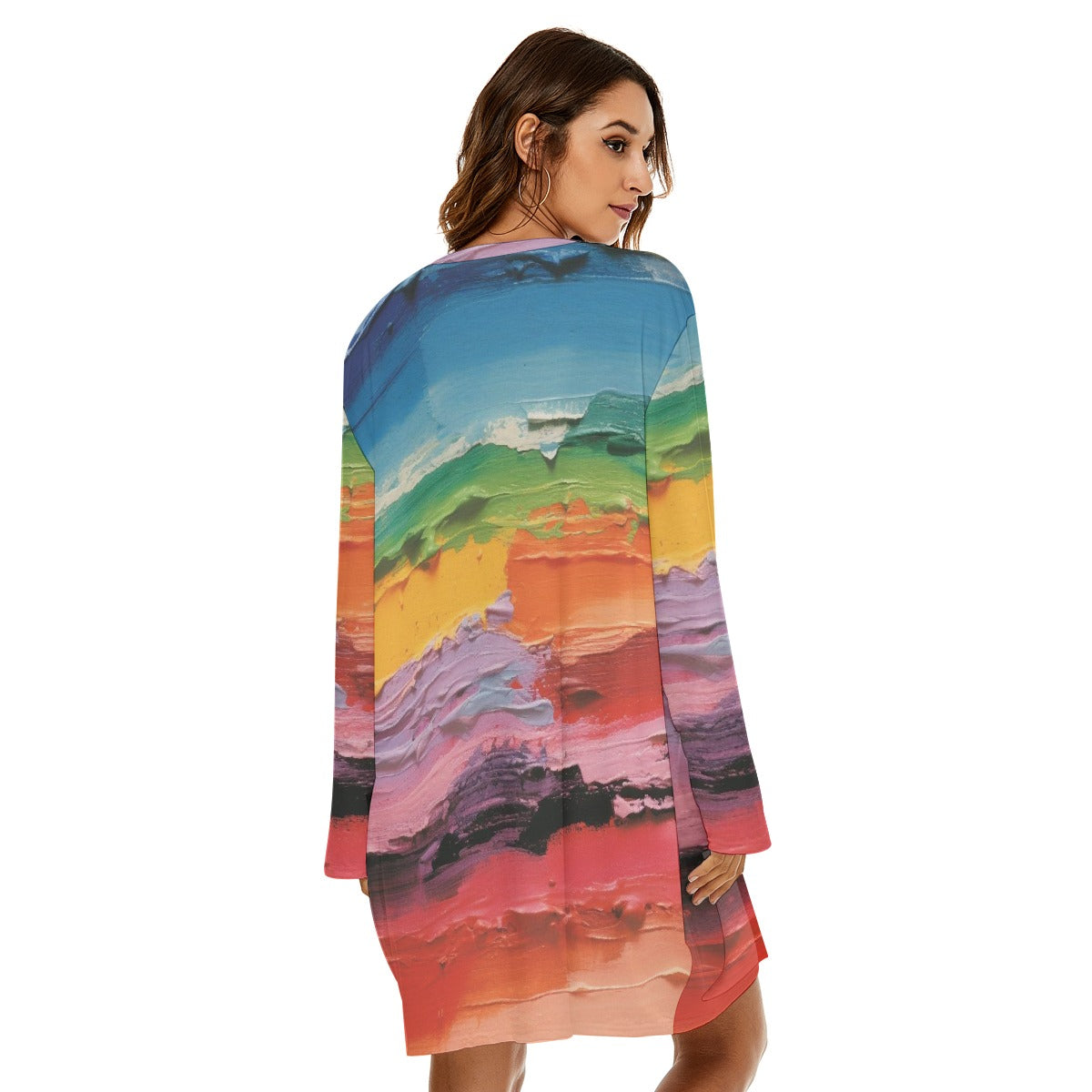 All-Over Print  Women's Loose Crew Neck Dress