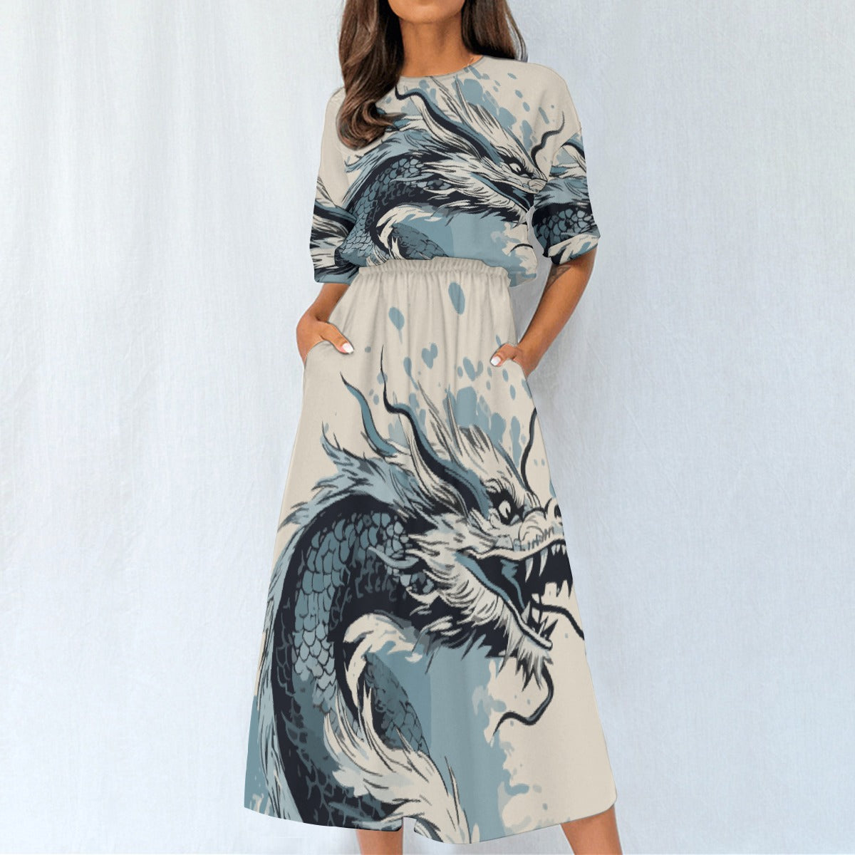 All-Over Print Women's Elastic Waist Dress