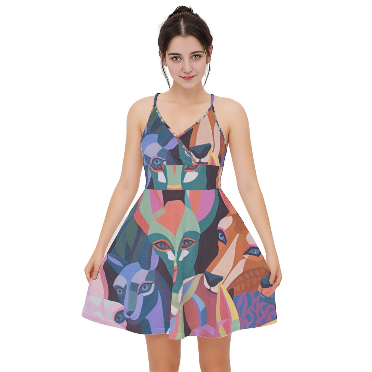 All-Over Print Women‘s Cross Cami Dress