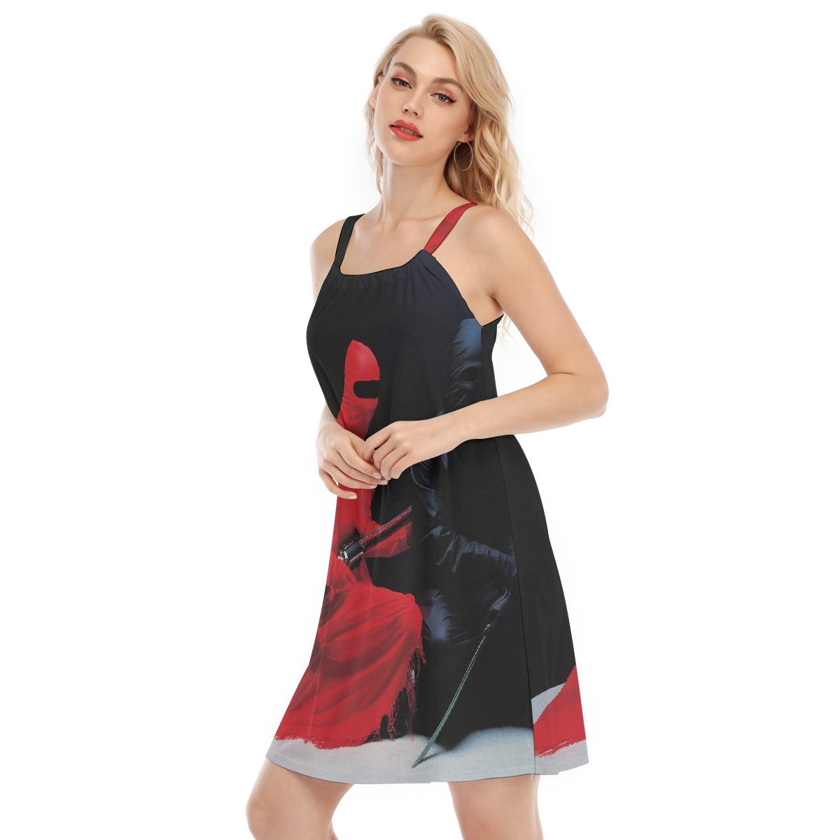 All-Over Print Women's O-neck Cami Dress