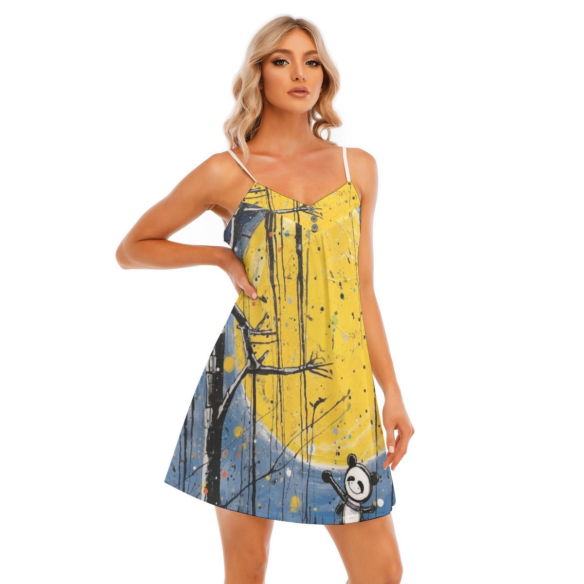 All-Over Print Women's V-neck Cami Dress