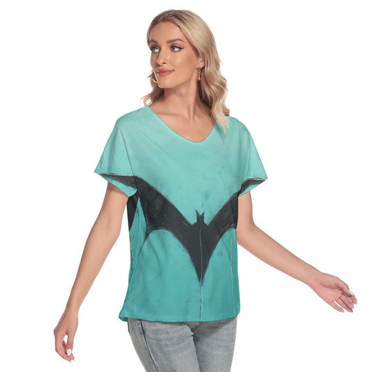 All-Over Print Women's Loose V-neck Short Sleeve T-shirt