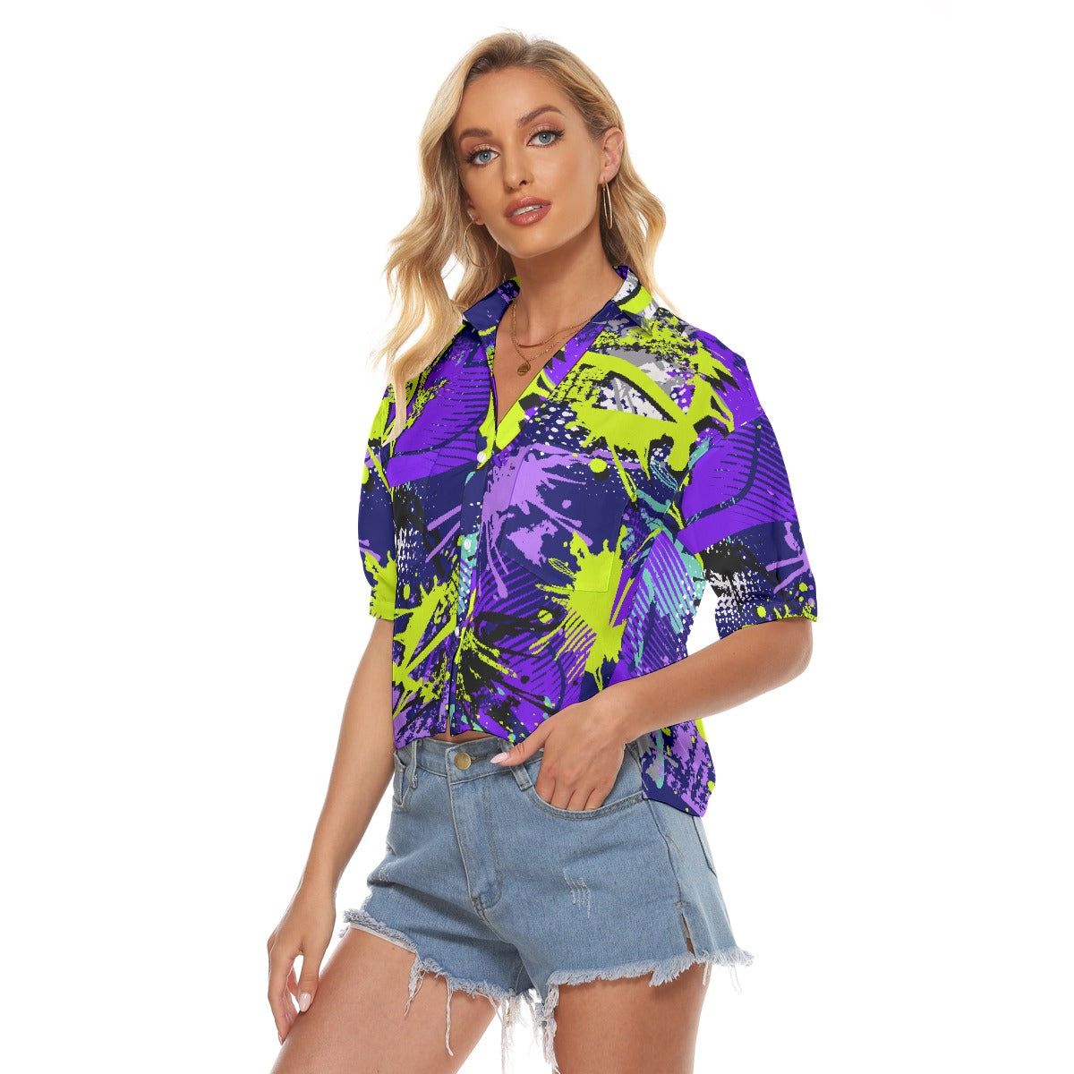 All-Over Print Women's V-neck Shirts