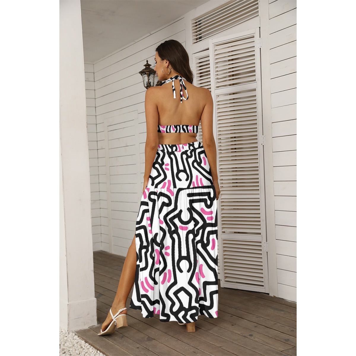 All-Over Print Women's Tie Back Wrap Dress