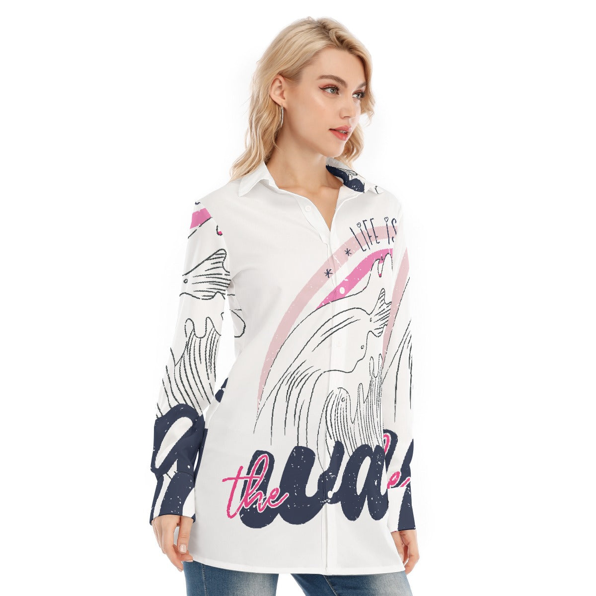 All-Over Print Women's Long Shirt