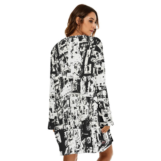 All-Over Print  Women's Loose Crew Neck Dress