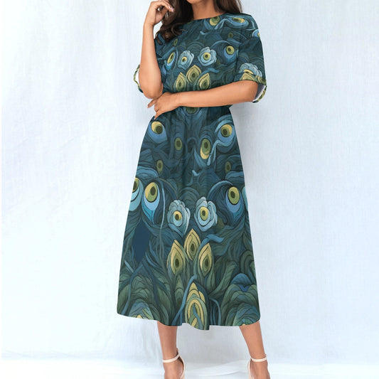 All-Over Print Women's Elastic Waist Dress