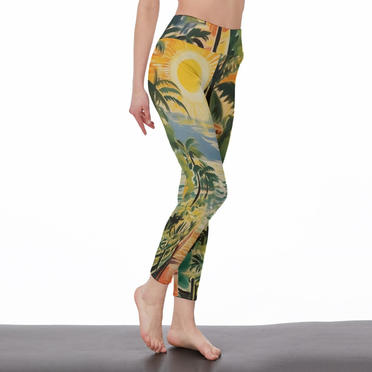 All-Over Print Women's High Waist Leggings | Side Stitch Closure