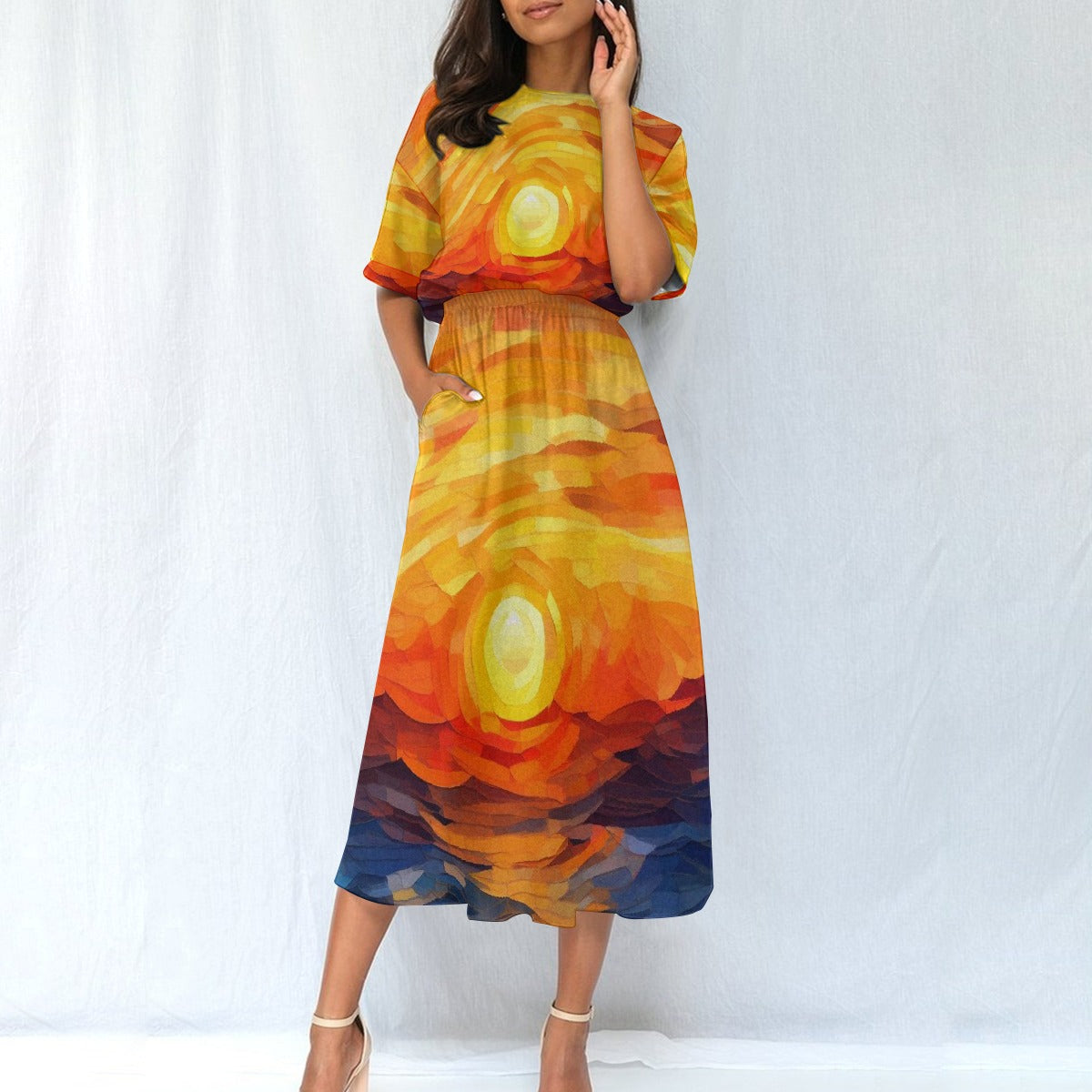 All-Over Print Women's Elastic Waist Dress