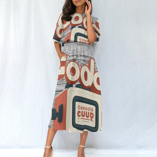 All-Over Print Women's Elastic Waist Dress