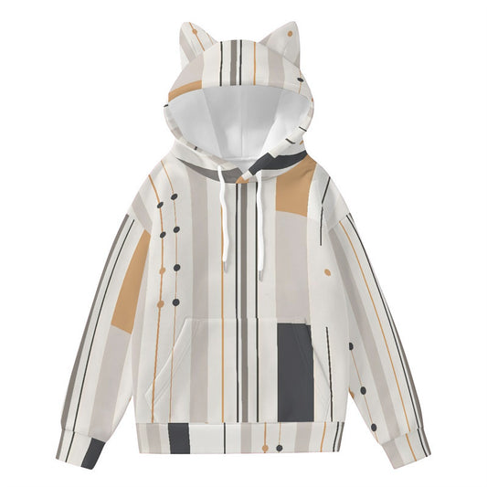 All-Over Print Women’s Hoodie With Decorative Ears