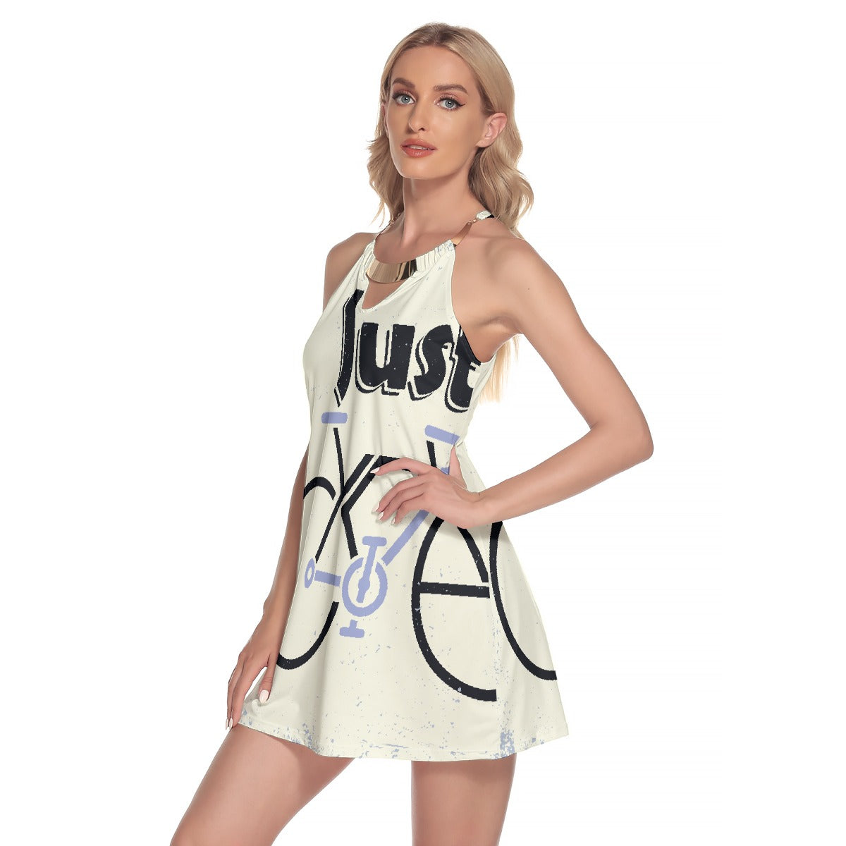 All-Over Print Women's Round Neck Above Knee Dress