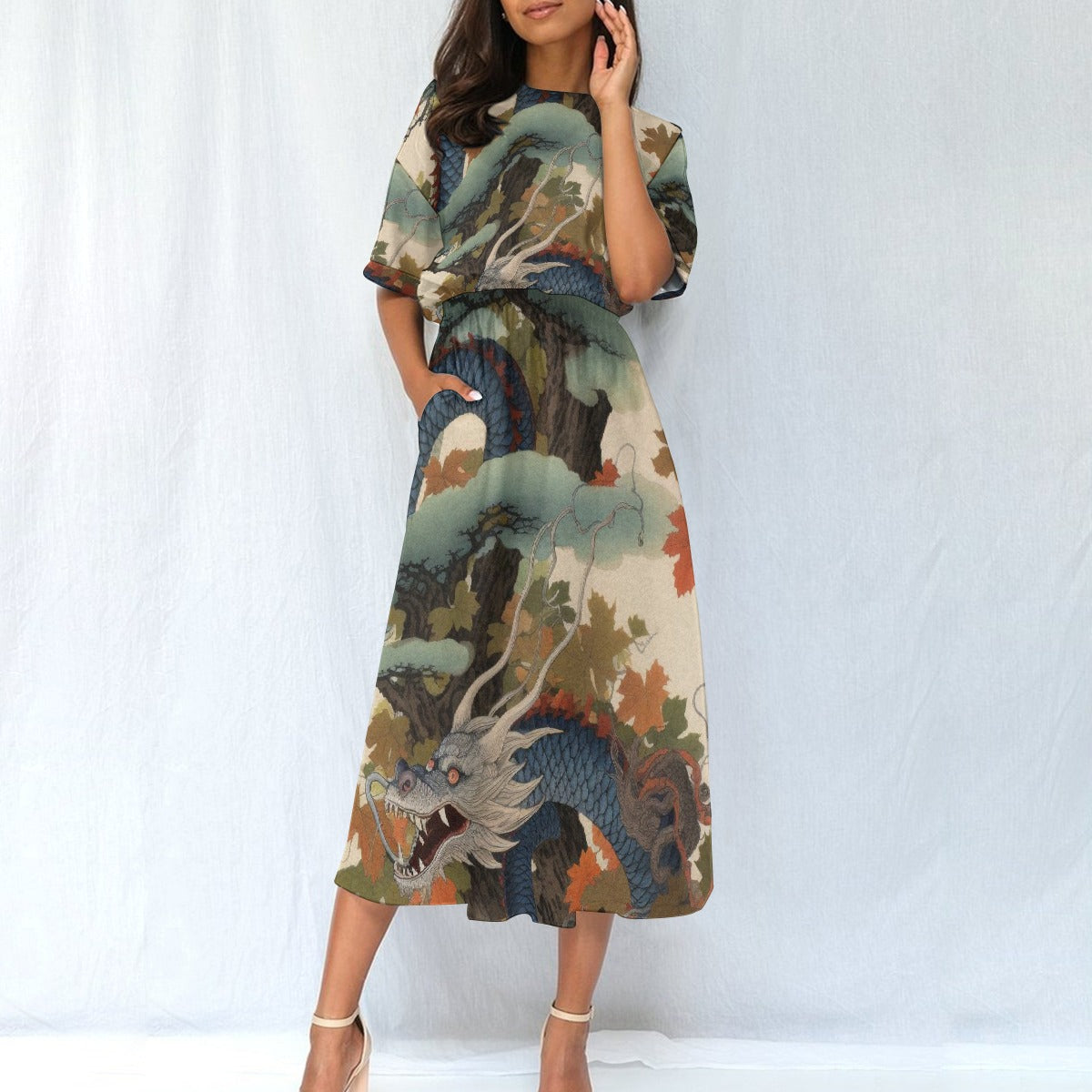 All-Over Print Women's Elastic Waist Dress