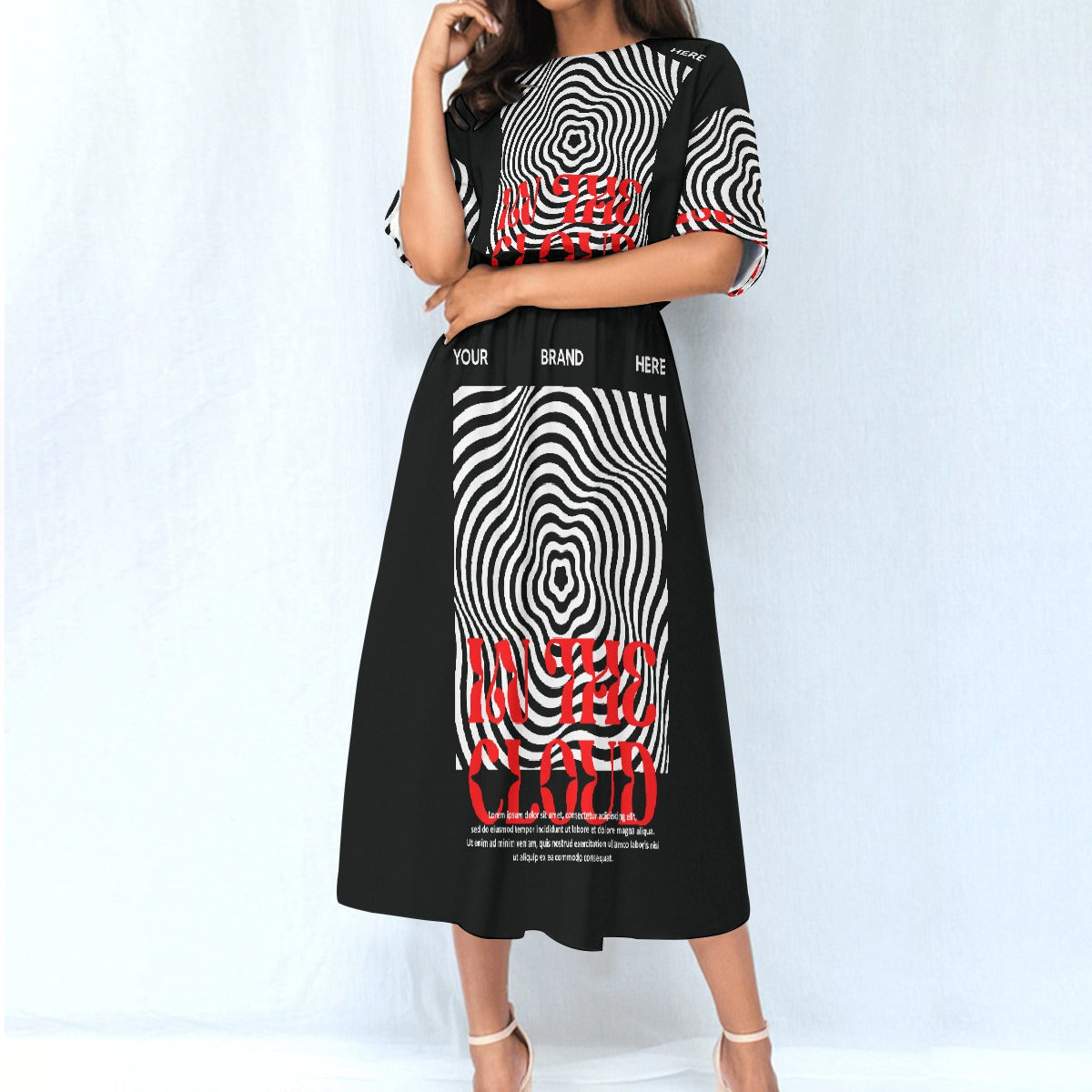 All-Over Print Women's Elastic Waist Dress