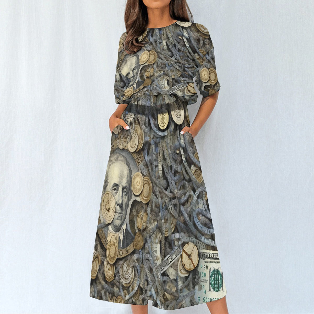 All-Over Print Women's Elastic Waist Dress