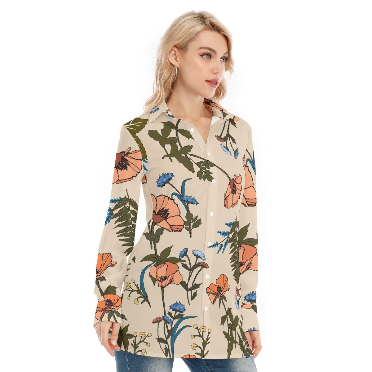 All-Over Print Women's Long Shirt