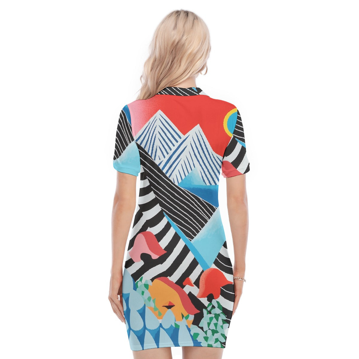 All-Over Print Women's Polo Collar Dress