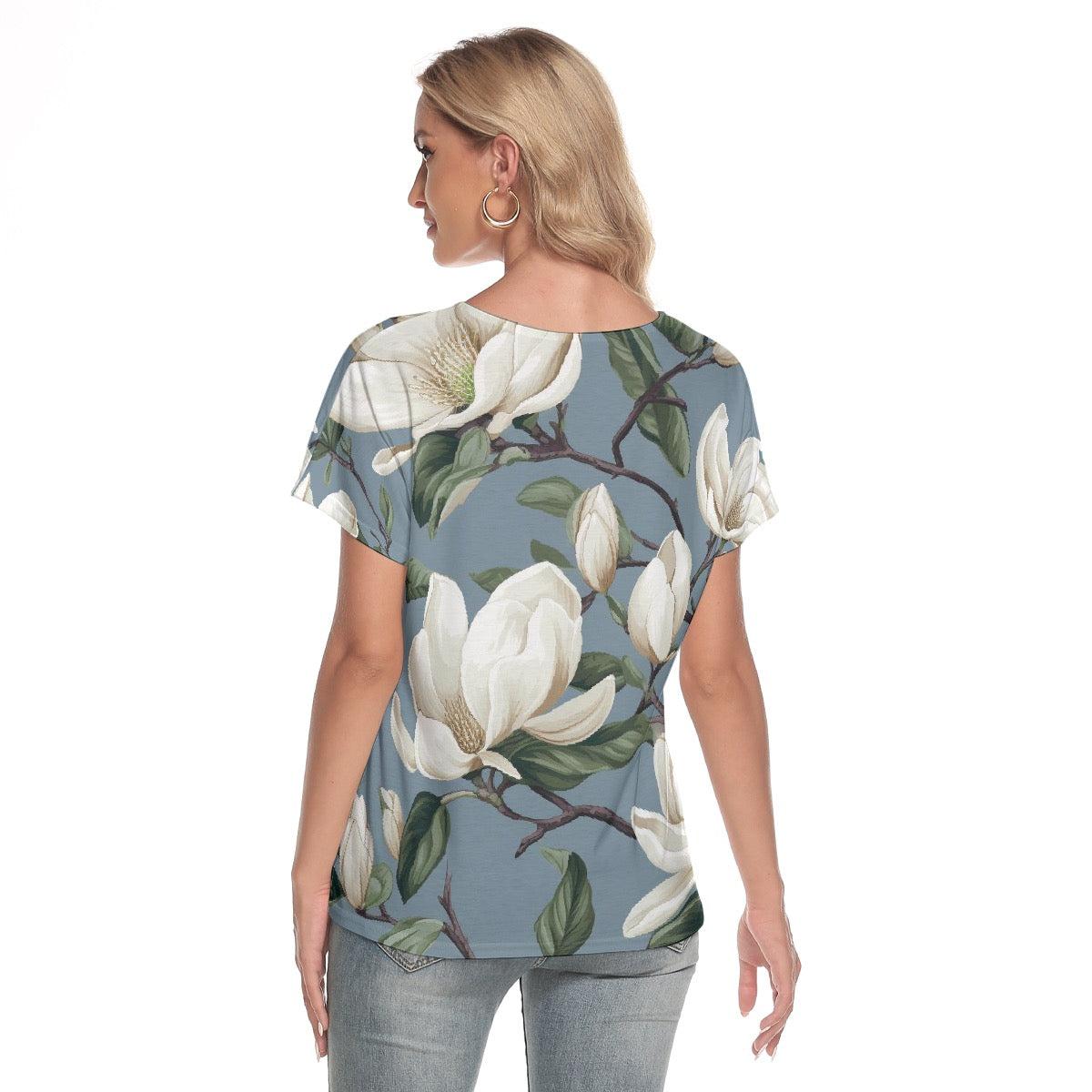 All-Over Print Women's Loose V-neck Short Sleeve T-shirt