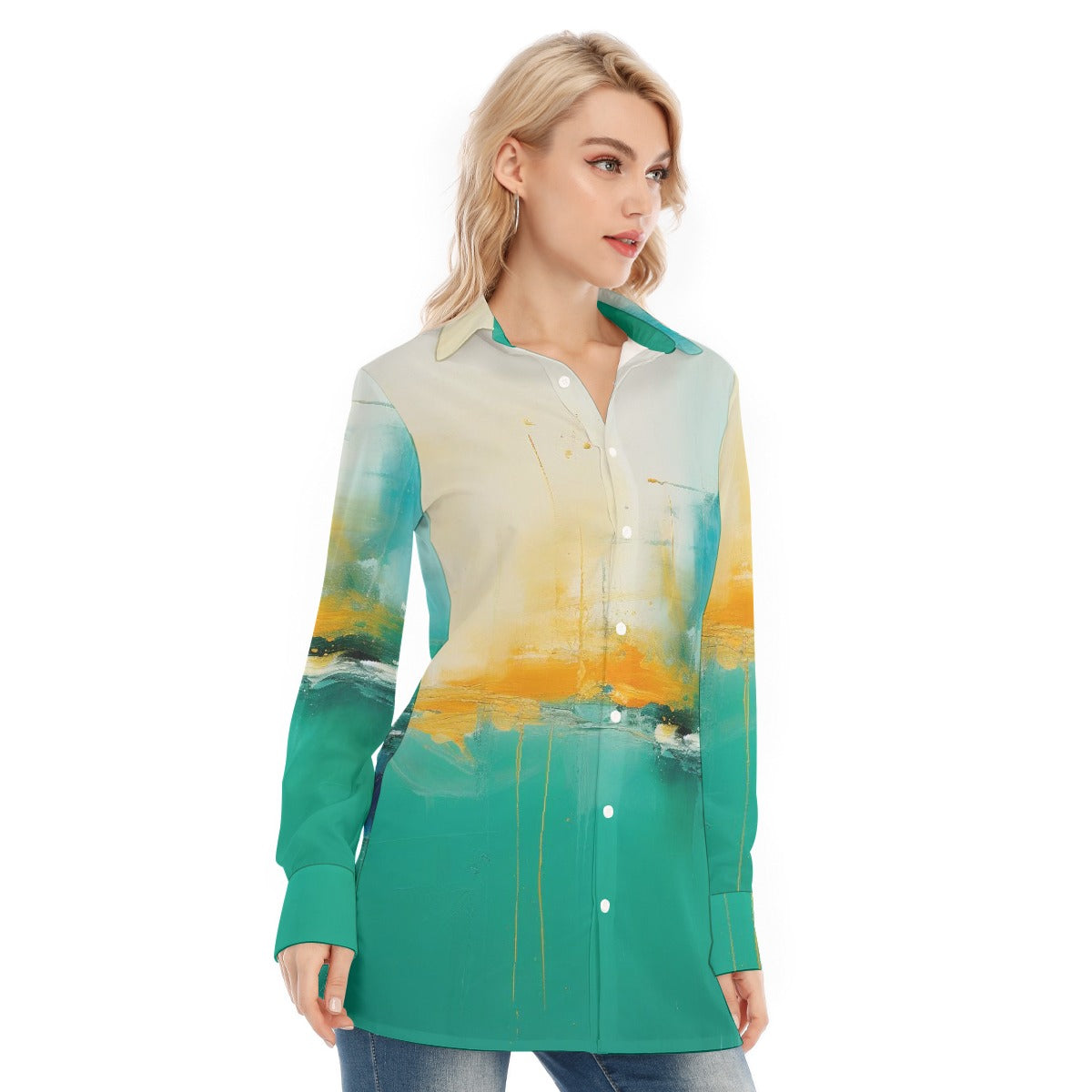 All-Over Print Women's Long Shirt